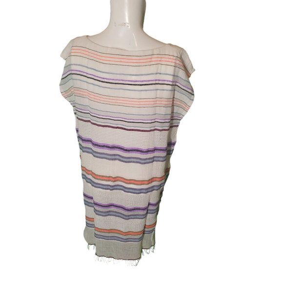 Lemlem Striped Boho Gauzy Tunic Dress Caftan Swim Cover Lightweight sz S $295 - Picture 7 of 9